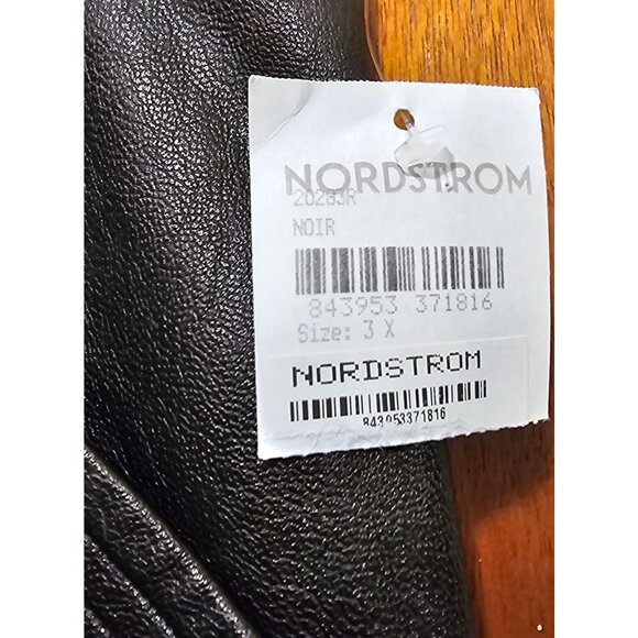 Nordstrom Faux Leather Jogger Pants 3X Noir Black Plus Size Women's Elastic Wais - Picture 3 of 10